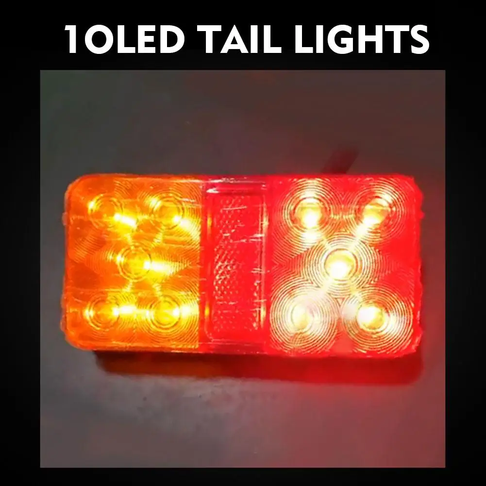 10LED Rear Tail Lights Lamps Lorry Truck Trailer Caravan Bus Motorhome 12/24V Waterproof Tailight Warning Parts For Trailer