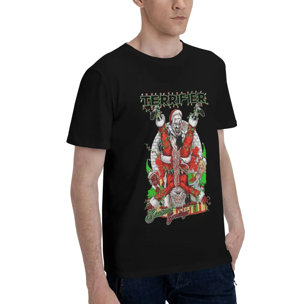 Terrifier Christmas Essential T-Shirt for Men Terrifier2 Vintage Cotton Tees O Neck Short Sleeve T Shirt Gift Idea Tops image 4