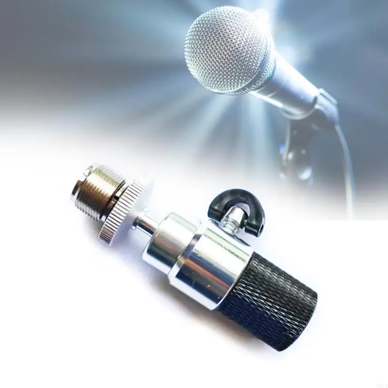 Mini Ballhead Microphone Clamp Adapter Basis untuk 5/8inch-27 Stand Sekrup Berulir