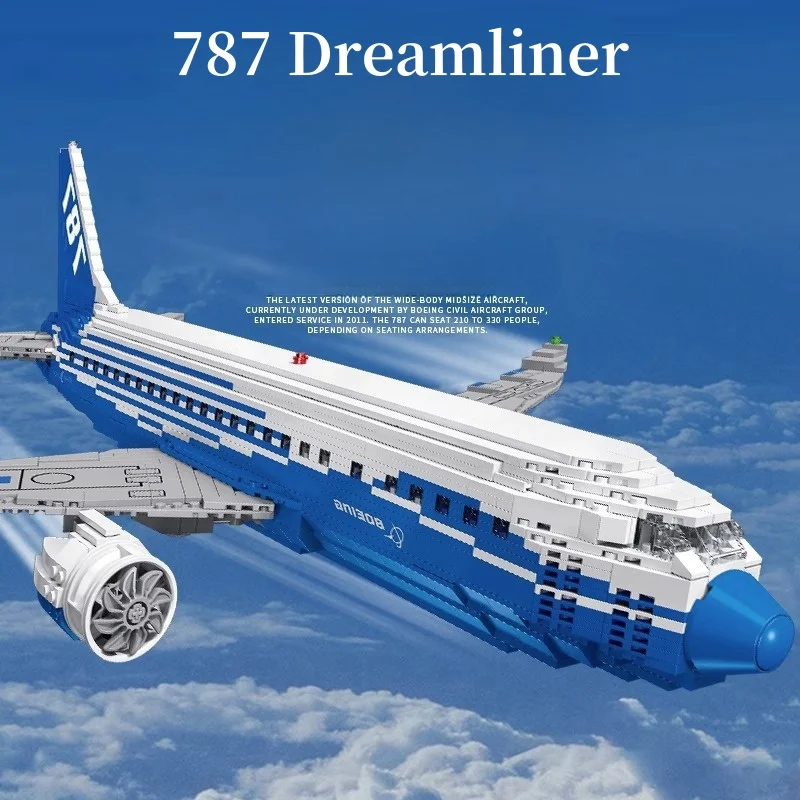 1353Pcs Aviation Aircraft Dreamliner 787 Plane School Set, Model Building Blocks Bricks, Creative Toys, Gift for Kids