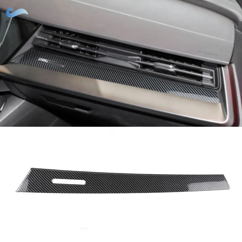 LHD For Audi A3 8Y 2015 - 2020 2021 Car ABS Carbon Fiber Texture Center Dashboard Co-pilot Panel Strips Cover Protective Trim
