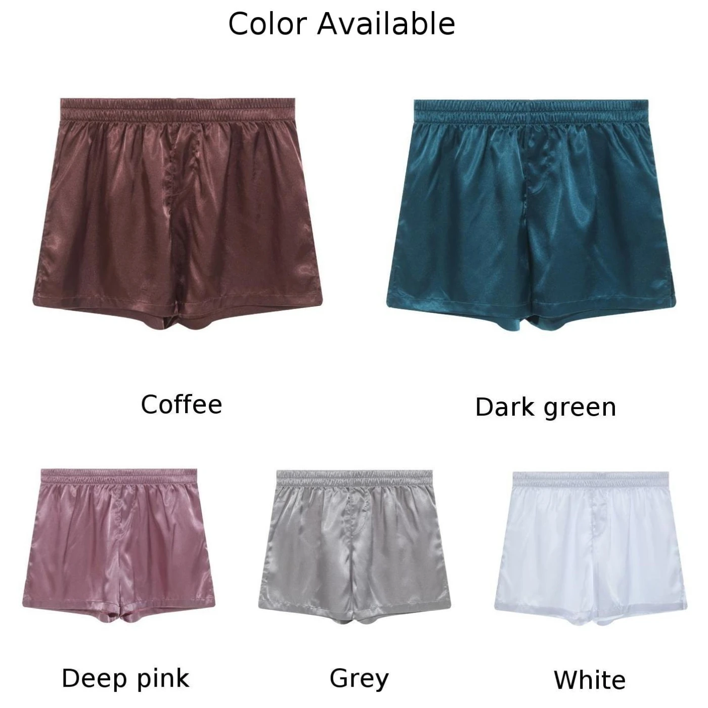 Mens Satin Boxer Briefs Beach Bottom Pajamas Shorts Underwear Nightwear Soft and Lightweight for Sleep and Lounge