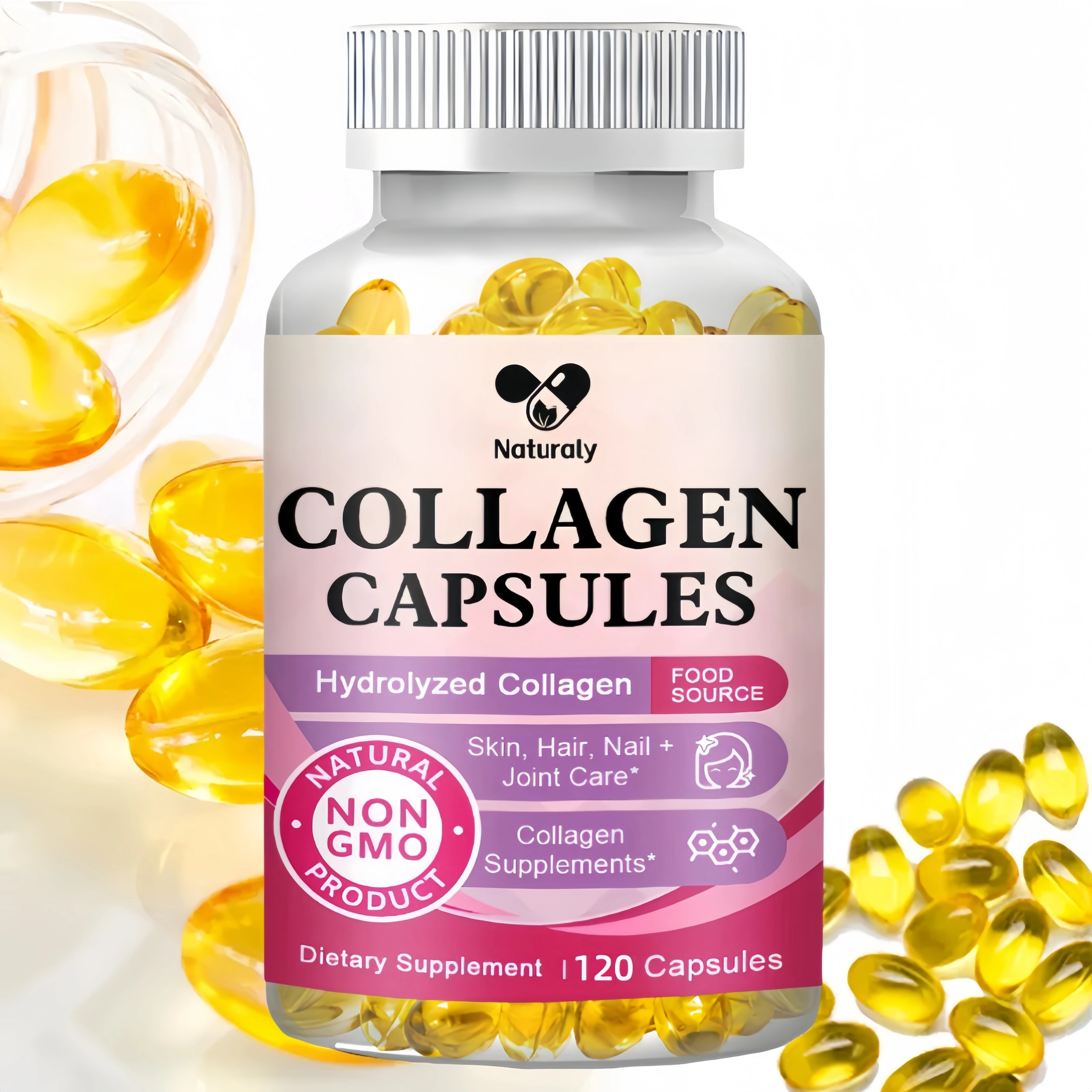 Hydrolyzed Collagen Capsules Support Joint & Hair & Nails & Skin Care Collagen Supplement Vitamins & Minerals