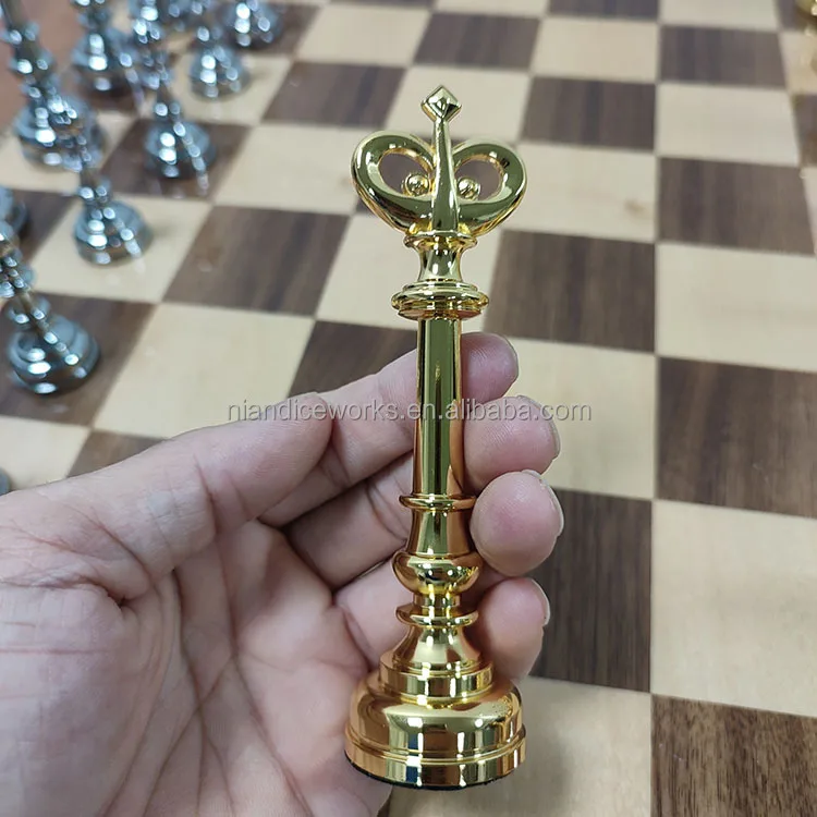 قطع شطرنج خشبية ومعدنية فاخرة عالية الجودة للبيع ألعاب الشطرنج شطرنج معدني على الإنترنت #5