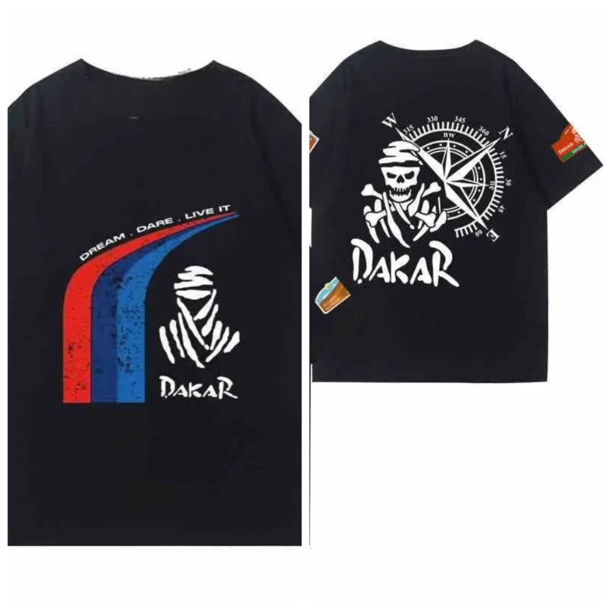 

Dakar Rally Logo Short Sleeve Cotton T-Shirt Men's Off-Road Modification Loose Personality Casual Half Sleeve Breathable Top
