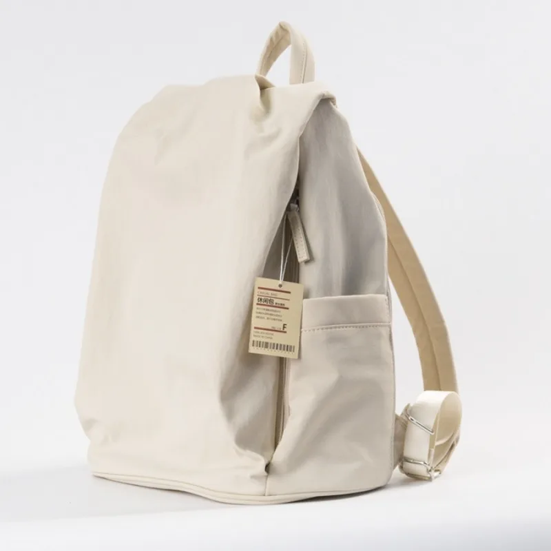 2026 New Japanese Muji Style Waterproof Casual Backpack Large Capacity Solid Color Minimalist Laptop Backpack For Men And Women