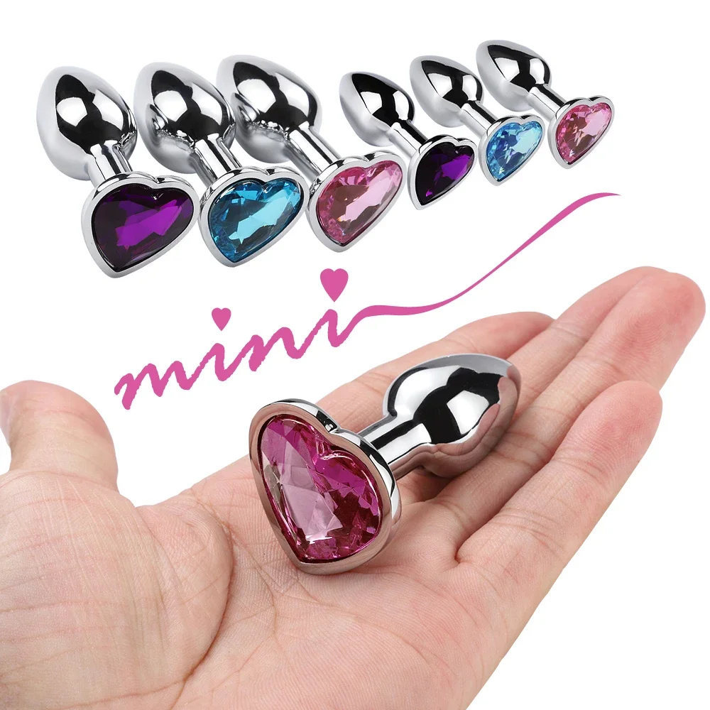 Heart Base Metal Anal Plug Stainless Beginner 5 Size Butt Plug Dildos Anus Masturbation Stimulator Adult Sex Toys for Man Women view 2