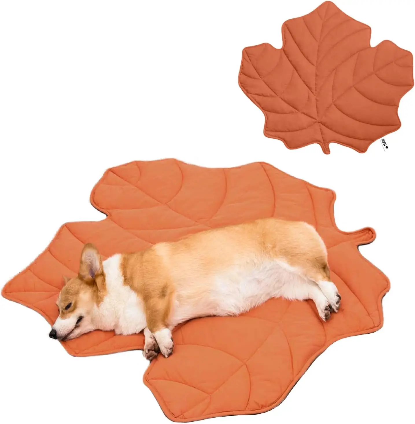 

Dog Blanket Mat 40×46' Leaf Design, Machine Washable Double-Sided Pet Cover for Bed, Couch, Sofa, Floors - Maple Red