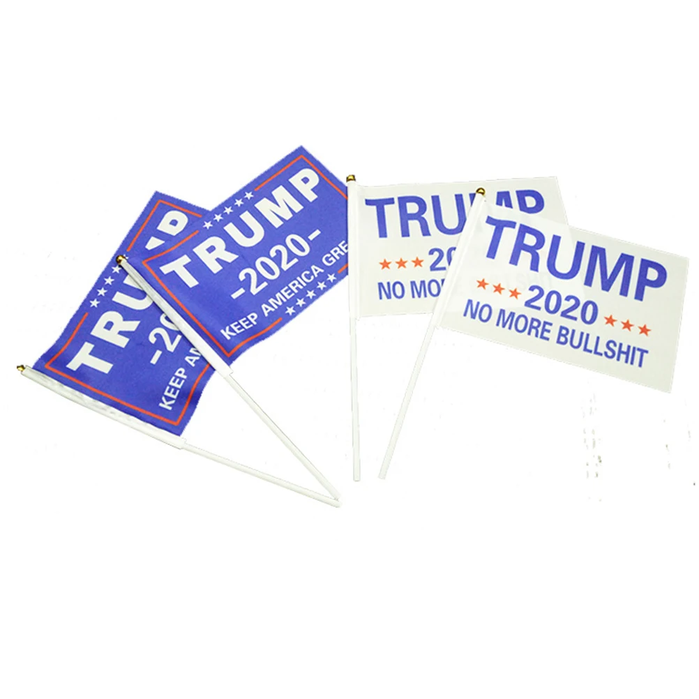 

20 Pcs 2020 Hand Waving Flag Durable Lightweight Mini Banner Day Decor Patriotic Gifts Polyester