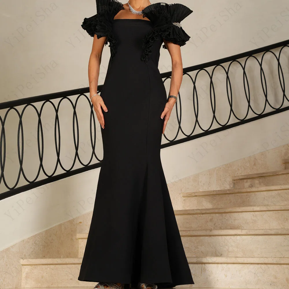 

Customized A-Line Prom Dresses Ankle-Length Off The Shoulder Sleeveless Evening Gown Fashion Crystal Ruched Backless Party Gown
