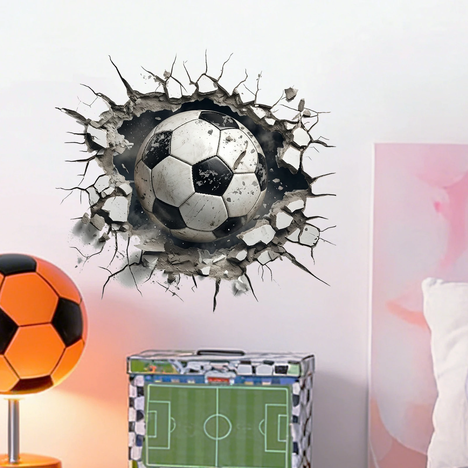 3D Visual Effect Football-Themed Home Decor Stickers, Suitable for Decorating Rooms, Exquisite Wall Stickers for the Living Room