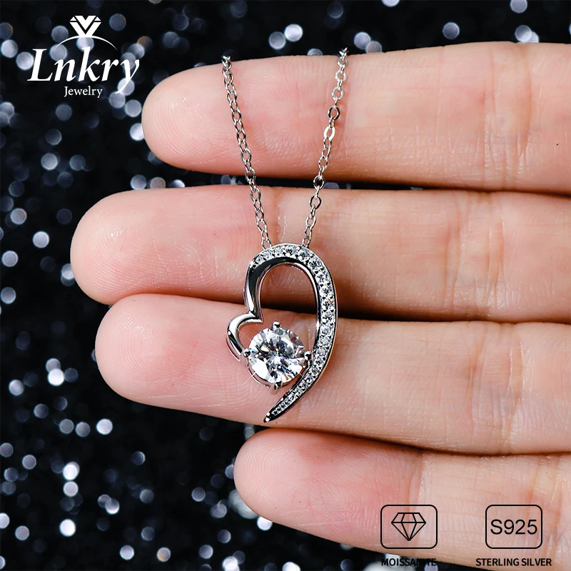 

Lnkry Certified 6.5MM 1CT Round Moissanite Necklace For 925 Sterling Silver Heart Shaped Pendant Necklace Women 2025 Jewelry