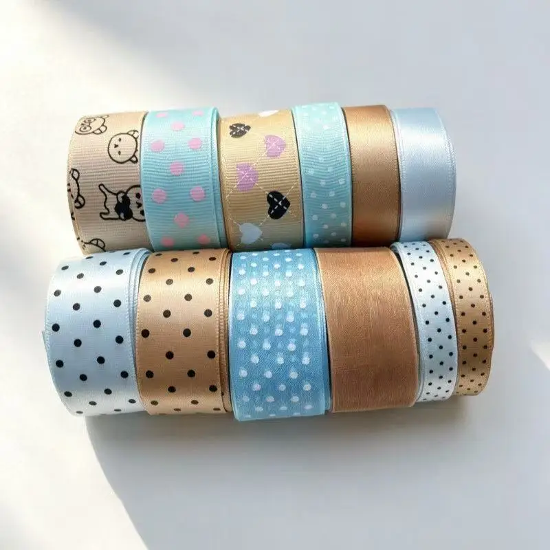 10-teiliges gemischtes koreanisches Schleifenset mit Tupfenmuster, handgemachte Schleifen, Haaraccessoires, Geschenkverpackung, DIY-Material, Dekorationen, Ins-Geschenk – Detail 2