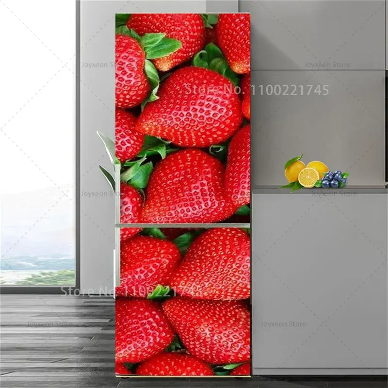 3D Multi-Style Refrigerator Sticker Outdoor PVC Waterproof Self-Adhesive Poster Home Decoration Refrigerator Sticker