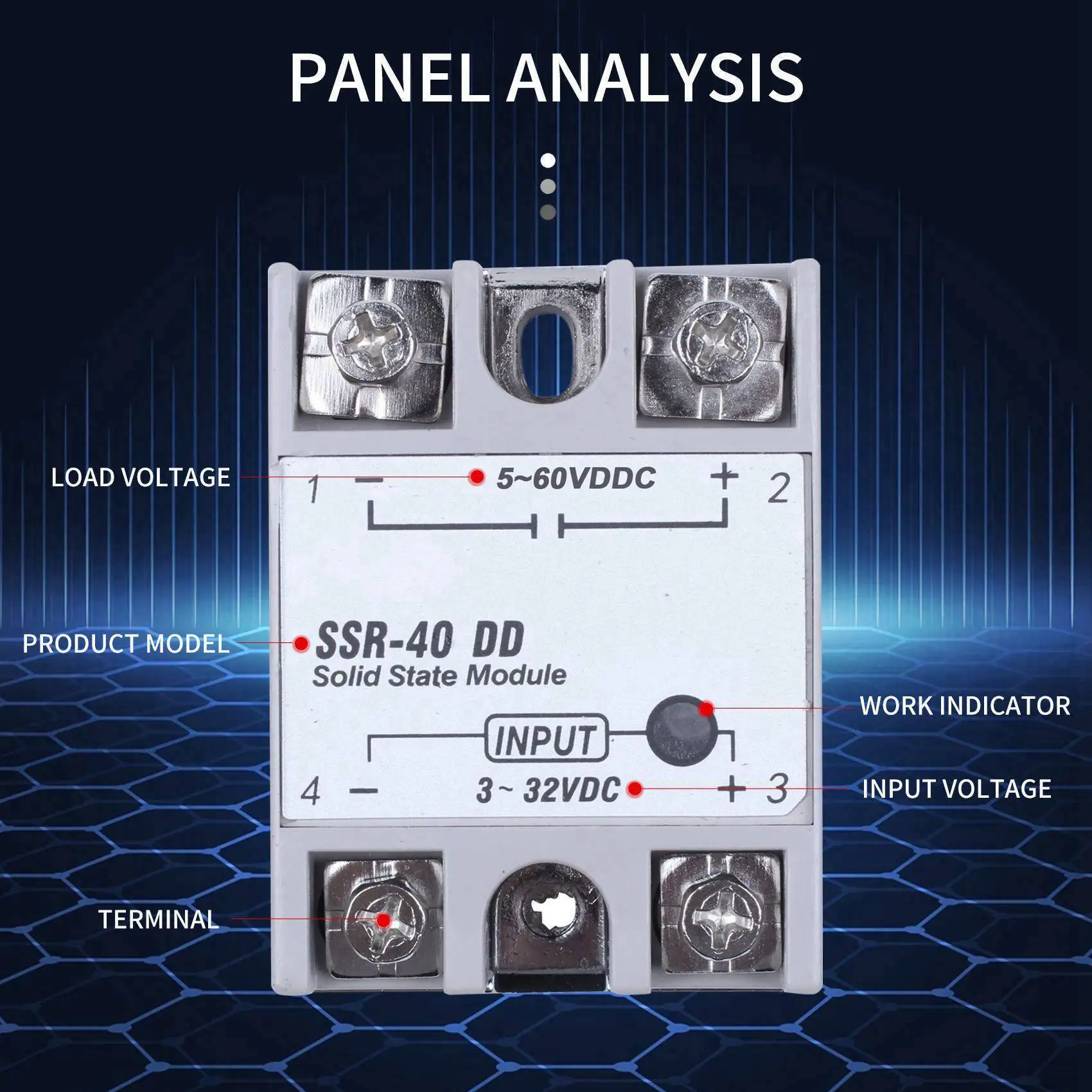 N15R NEW-Single Phase Solid State Relay DC-DC SSR-40DD 40A DC3-32V DC5-60V White+Silver