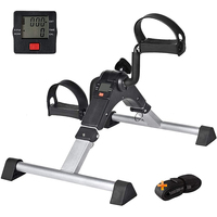 Mini Exercise Bike Arm and Leg Exerciser with LCD Monitor, Adjustable Resistance, Fold Pedal Exerciser for Arms and Legs