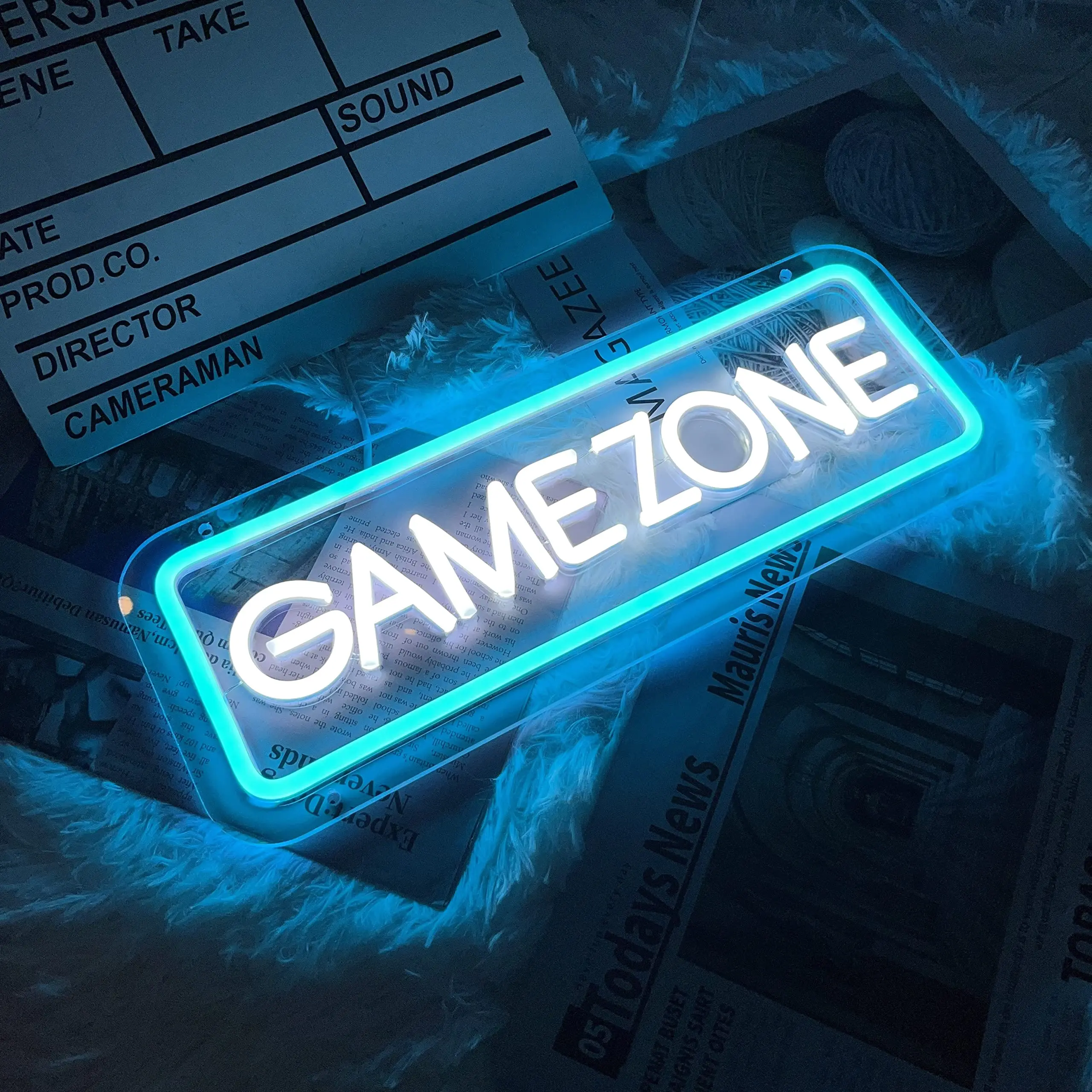 Game Zone Neon Sign Dimmable Neon Sign for Gamer Room Decor USB Powered Light Up Gaming Neon Sign for Room Decor Gifts For Gamer