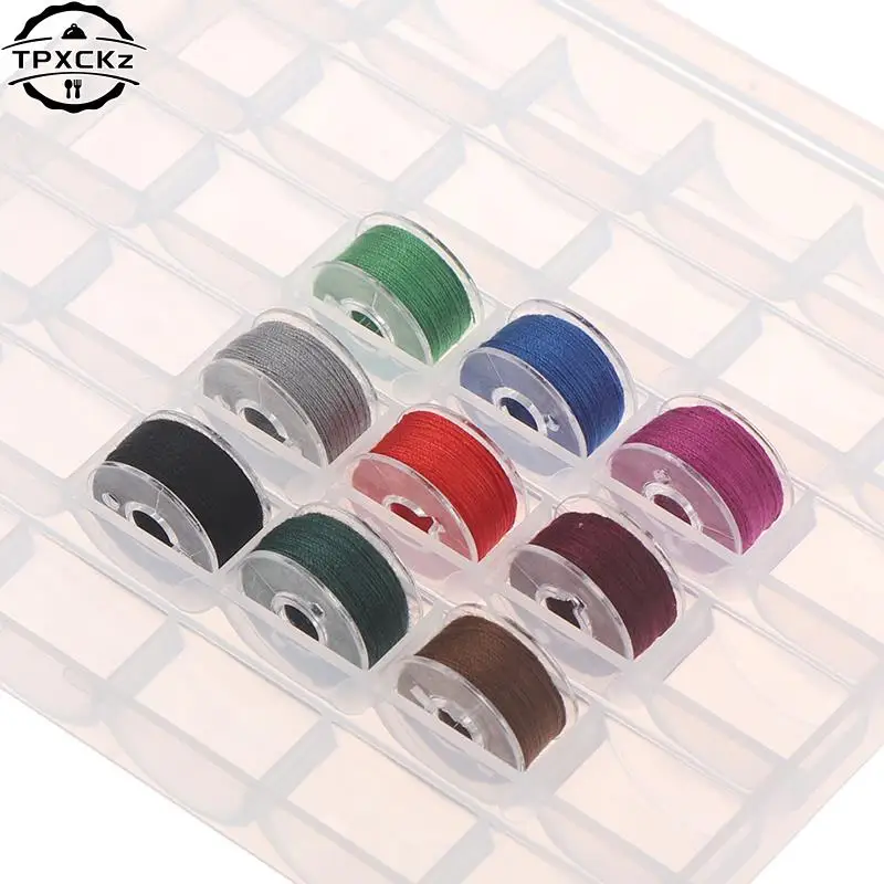 36 Spools Sewing Machine Bobbins Empty Bobbins Spools Sewing Machine Plastic Storage Box For Home Sewing Accessories Tool