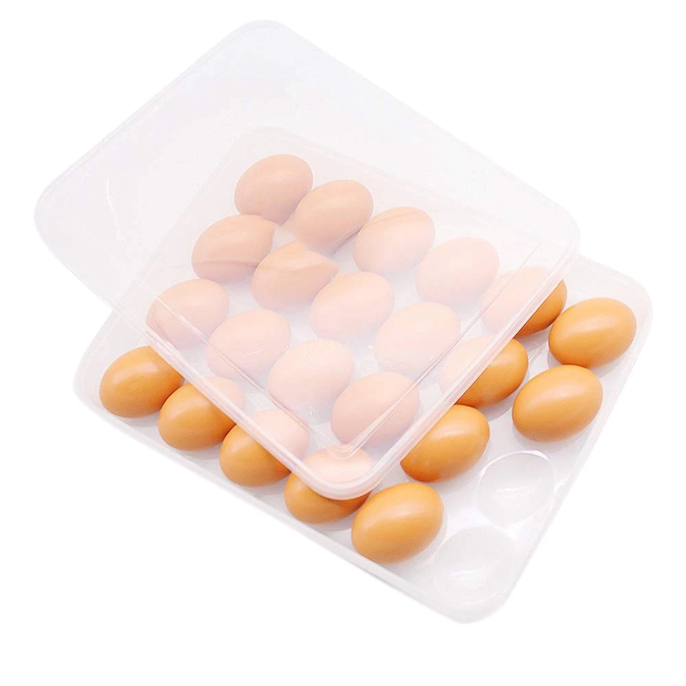 Egg Holder for Refrigerator Deviled Egg Tray Carrier with Lid Fridge Egg Storage Stackable Plastic Egg Containers 24 Egg Tray