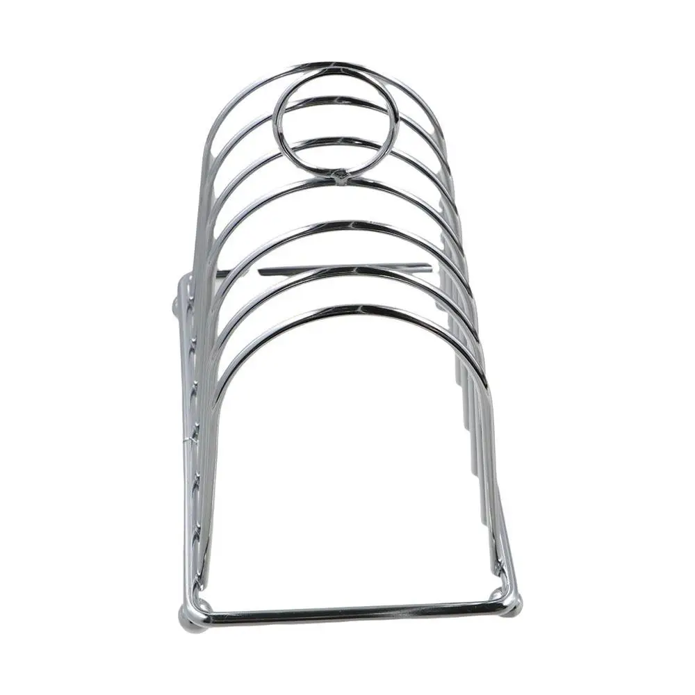 6 Slots Bread Rack Stainless Steel Ball Feet Slices Toast Rack Durable Loop Carry Handle Cooling Cooling Holder Sponge
