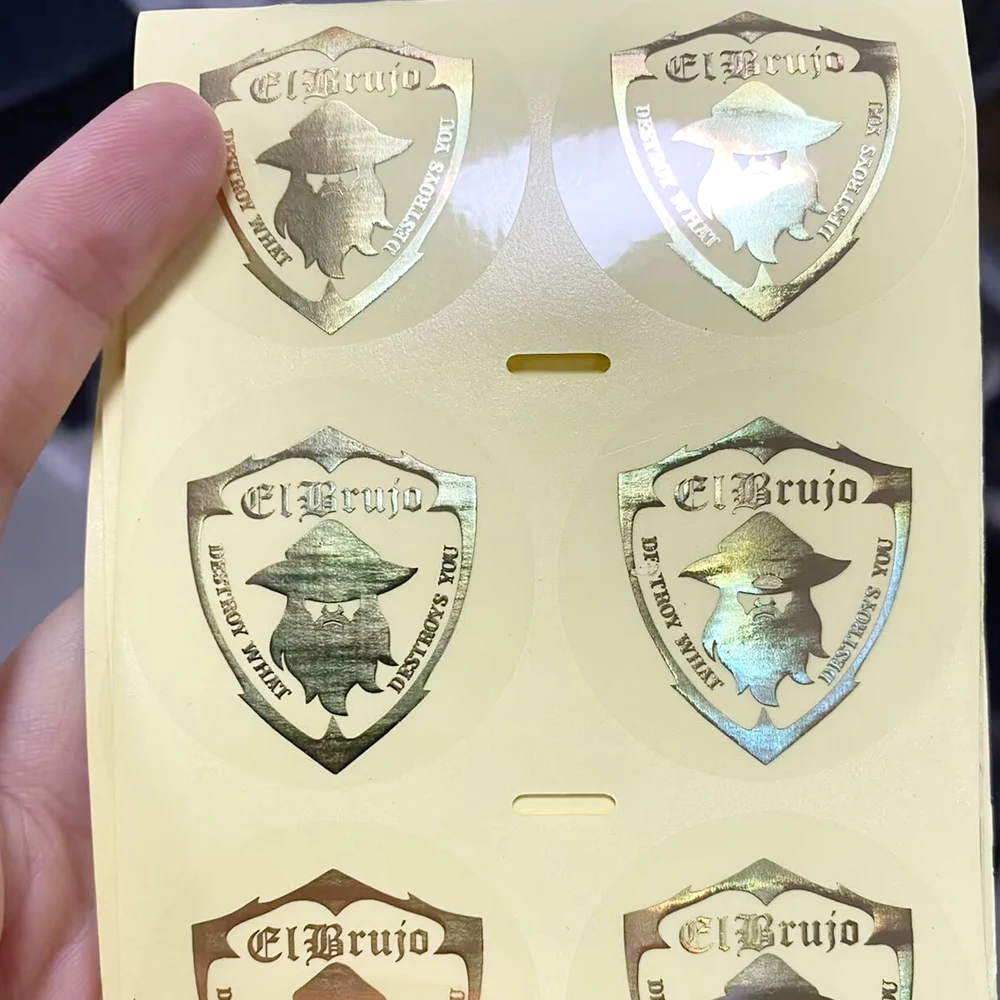 50PCS Personalized Gold Foil Silver Foil Stickers Round Transparent Background Stickers Custom Logo Stickers Custom Text Sticker view 5