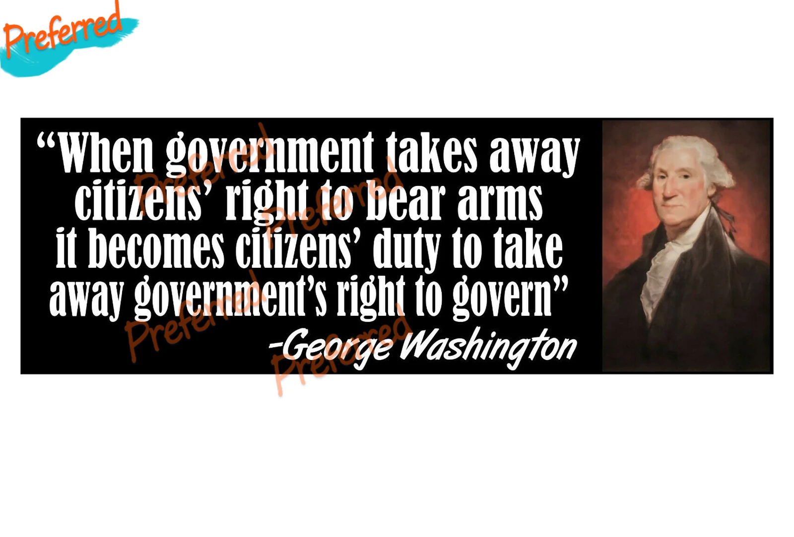 2nd Amendment Bumper Sticker -Washington Right To Govern  Bumper Decal