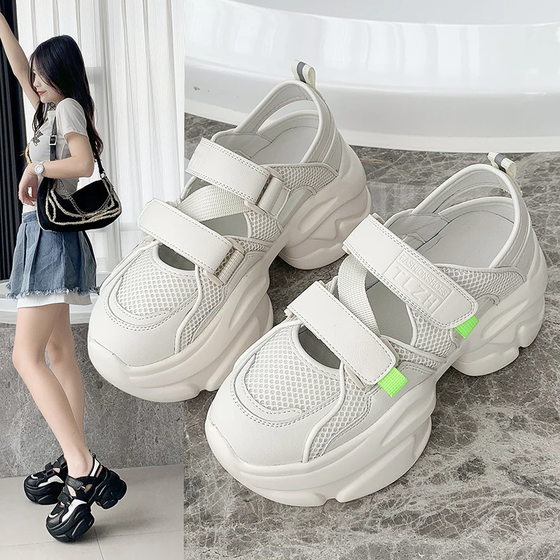 

Platform Women 2026 New Cutout Mesh Breathable Casual Sports Roman Sandals