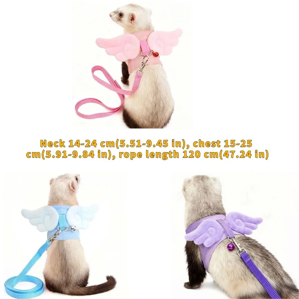 Adjustable Ferret Traction Harness Cartoon Comfortable Guinea Pig Chest Strap with Bell Escape-Proof Pet Traction Rope Adventure - view 6