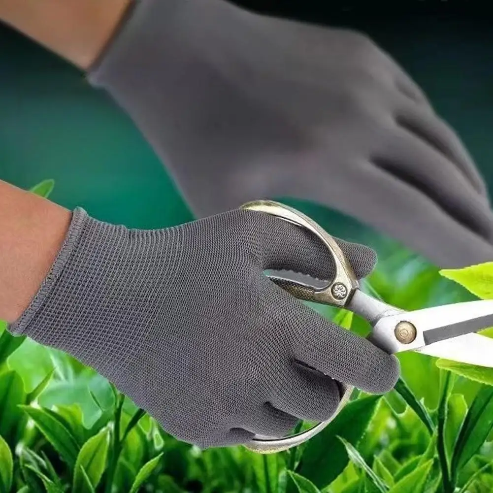 10 Paar rutschfeste Arbeitshandschuhe aus Nylon, atmungsaktiv, mit PVC-Punkten auf der Handfläche, Sicherheitsschutzhandschuhe für die Gartenarbeit, Lagerreinigung – Detail 6