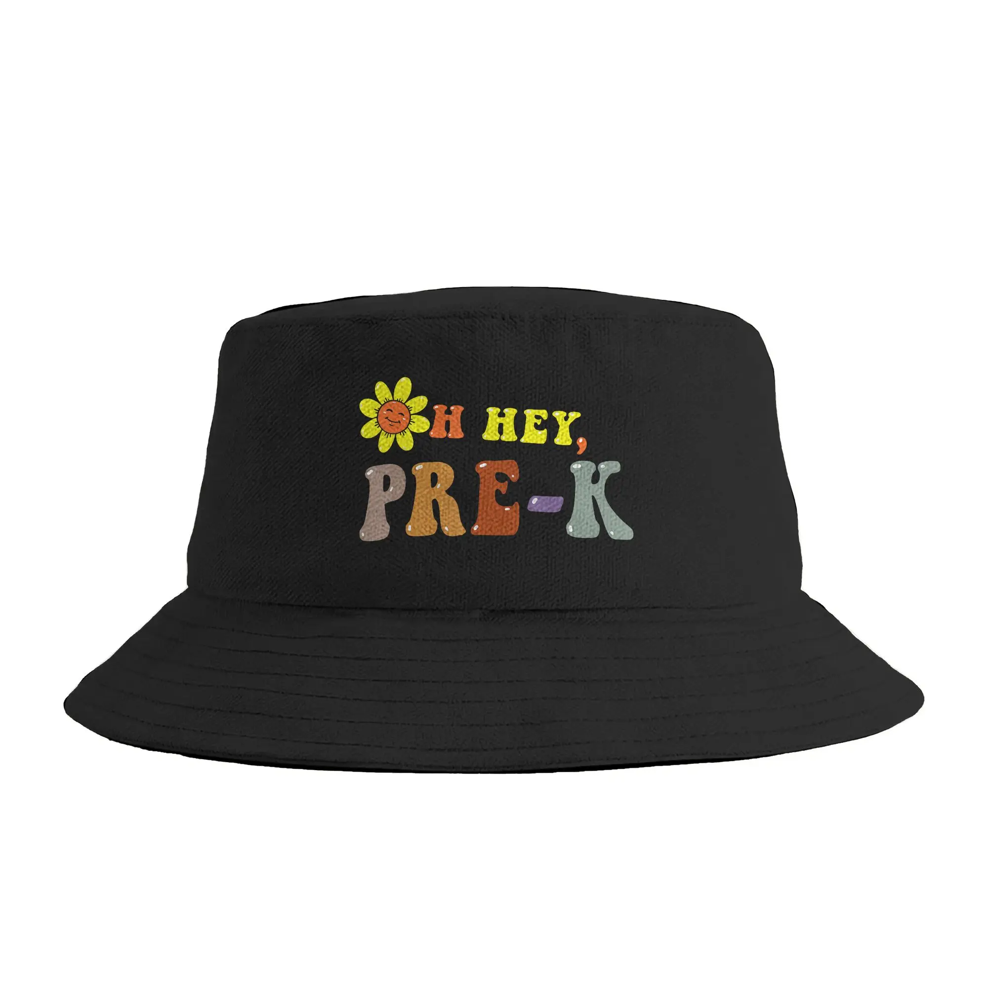 Oh Hey Pre K Back To School Retro Prekinder Teacher Student Bucket Hat  Streetwear Fisherman Caps Soft Fold Beach Sunscreen Hats
