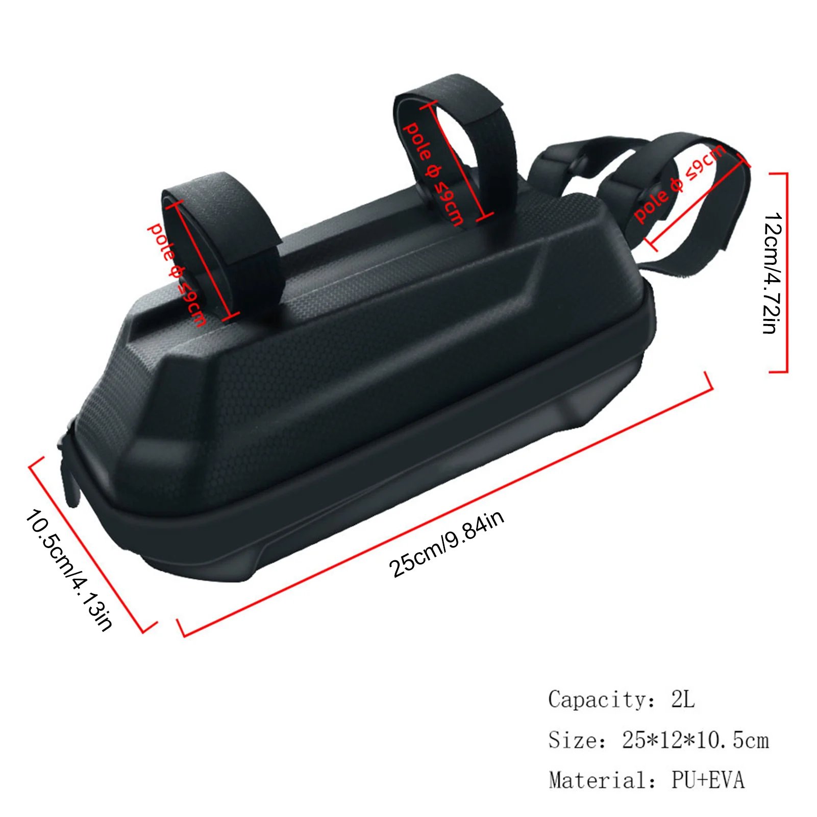 Mountain Bike Bags EVA Hard Shell Scooter Bag 2L Waterproof Electric Scooter Handlebar Bag Quick Release Cycling Tool Storage