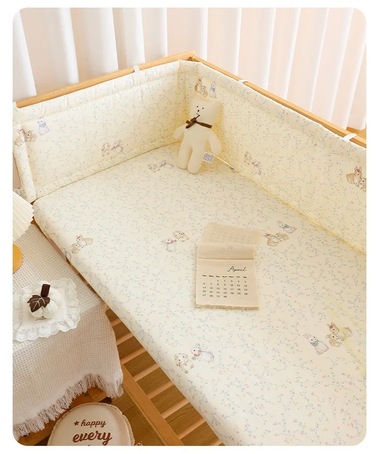 Krippe Bumpe Weiche Reine Baby Bettgitter Wrap Anti-Kollisionsstreifen für Baby Bettgitter Spleißen Bett Schutz Abdeckung Baby Bett Stoßstange – Detail 27