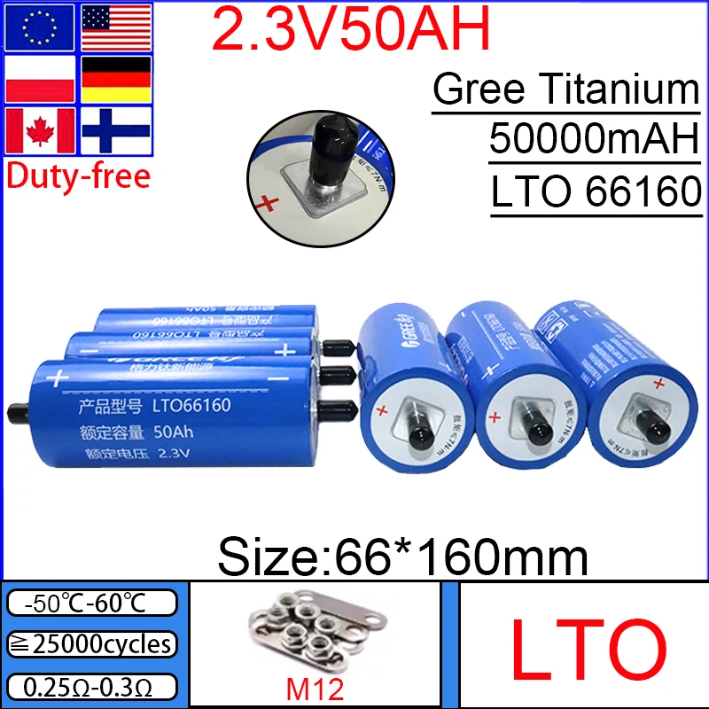 

Оригинальный новый аккумулятор Gree Titanium 66160, 2,3 В, 50 Ач, низкая термостойкость, разряд 10C, аккумуляторная батарея, беспошлинная торговля