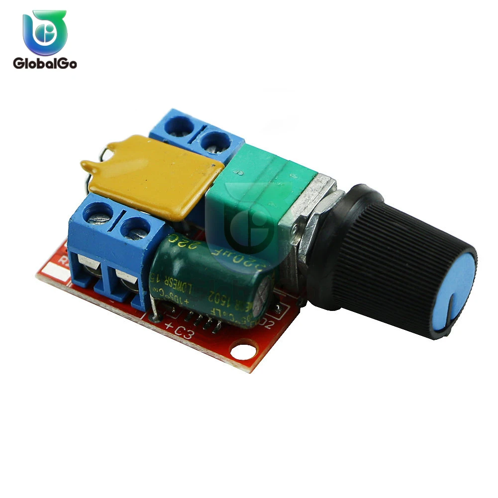 5A Voltage Regulator Mini PWM DC Motor Speed Controller 3V-35V Speed Regulator Control Switch LED Dimmer DC 5V 12V 24V