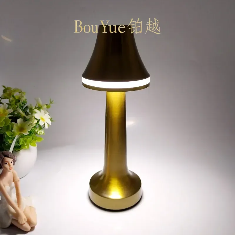 Creative Dumbbell Desk Lamp LED Touch Control Rechargeable Bar Atmosphere Light Modern Bedroom Nightstand Reading Table