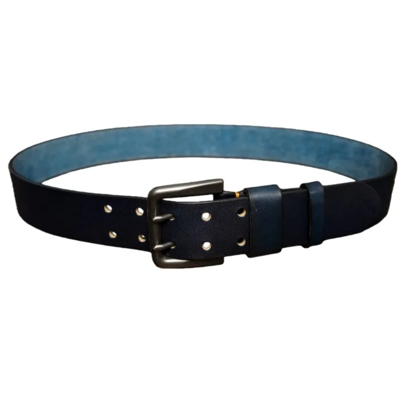 

Мужской ремень из натуральной кожи с расширяющейся двойной иглой 4,2 см, верхний слой из воловьей кожи, молодежные индивидуальные универсальные повседневные ремни в стиле ретро