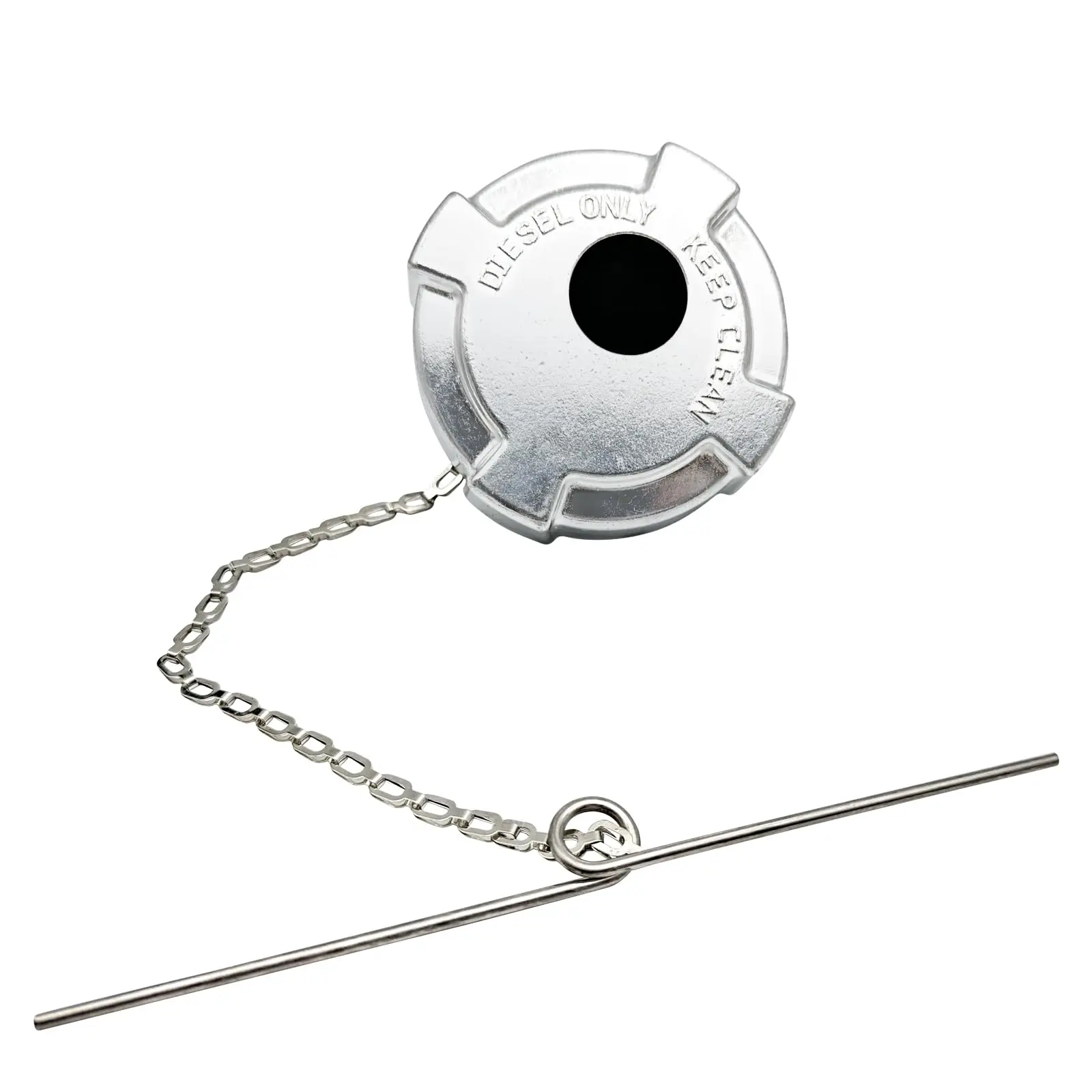 

3in-8 NPSL Vented Fuel Cap For Heavy Duty Trucks Aluminum With Chain And Bail