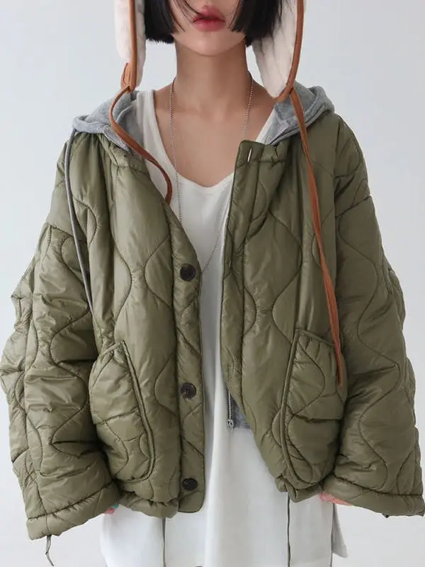 

Стильное круглое свободное хлопковое пальто-жакет для женщин, маленький размер, антивозрастной эффект, новинка зимы, повседневный стиль