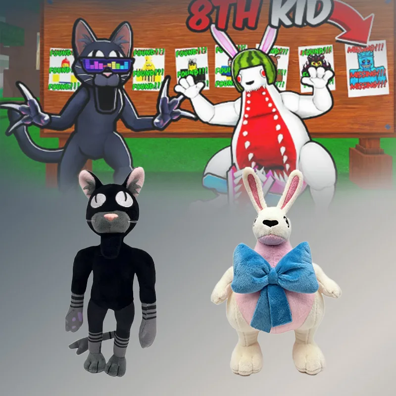 New 99 Nights In The Forest Plush 99 Nights Evil Bunny Plush The Bunny The Black Cat Plush Doll Game Anime Peripherals Toy Gift
