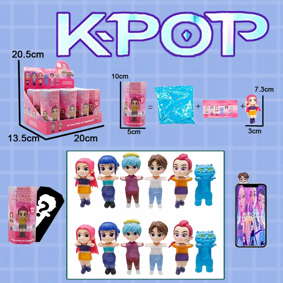 Anime kpop Demon Hunters Action Figure Set Mira Zoey Rumi Blind Box Tiger Toy Desk Decoration Statues Ornament for Kids Gifts