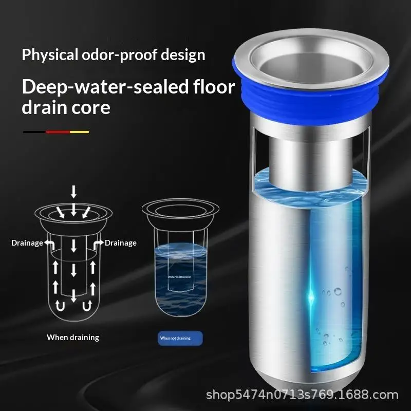 Stainless Steel Drain Insert Odor-Blocking Insect Proof Heat Resistant Sewer Stopper for Kitchen Hot Water Sink Drain