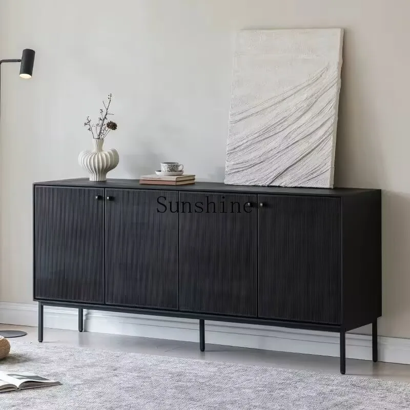 

Nordic retro carved solid wood dining side cabinet living room tea entrance bedroom storage