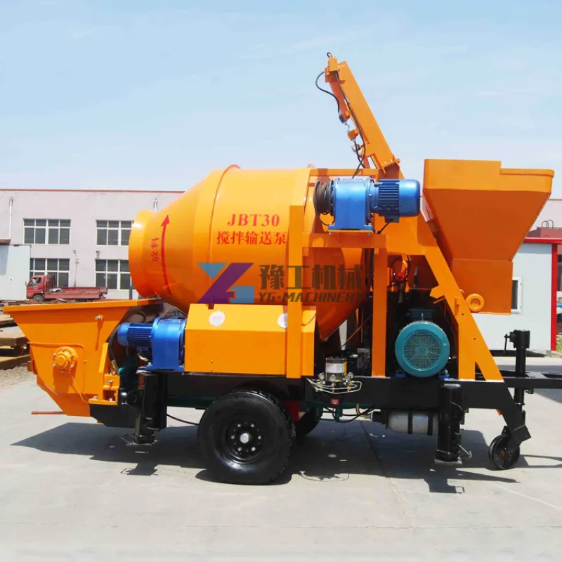Factory Provide Mobile Concrete Mixer Pump Diesel JBT30 Concrete Pump with Mixer