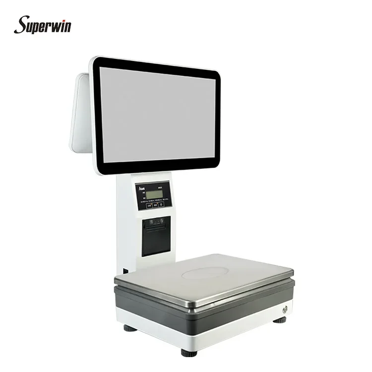 15.6inch Dual Touch Screen Pos Weigh Scale with Printer for Supermarket