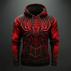 New Spider-Man Men's Hoodie Marvel Men's Wear 3D Cartoon Print Pullover Autumn Men's Hoodie Fashion Oversized Men's Clothing