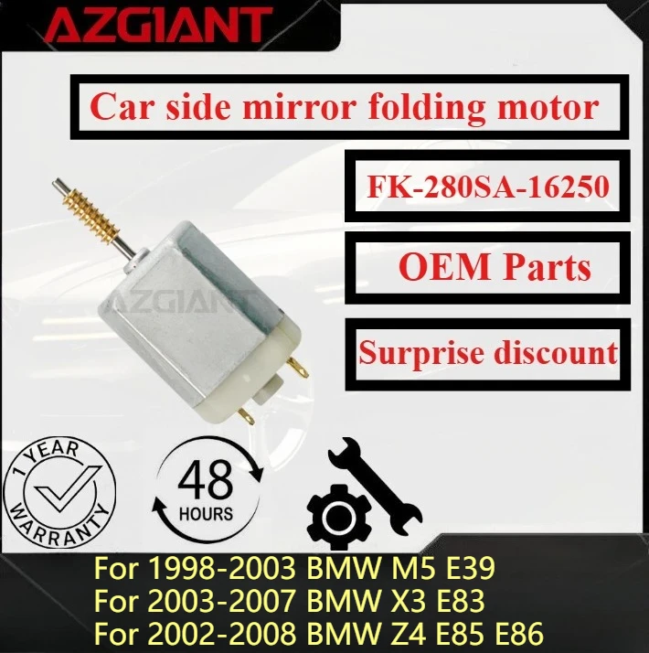 

AZGIANT Car side mirror folding motor for 2001-2008 BMW 7 Series E65 E66 E68/M5 E39 1998-2003/2000-2008 Honda Civic MK7 parts