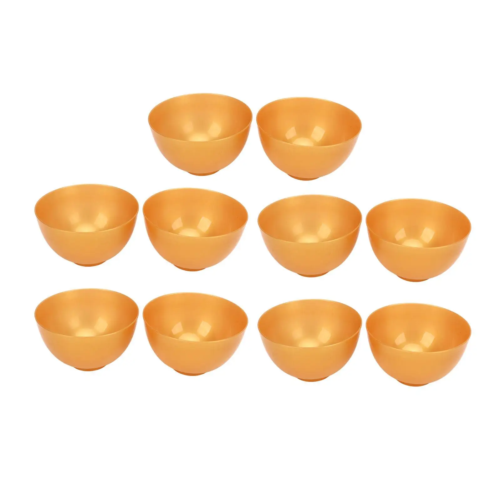 

10pcs Reusable Golden Plastic Facial Mask Mixing Bowls - Lightweight for makeup Tools
