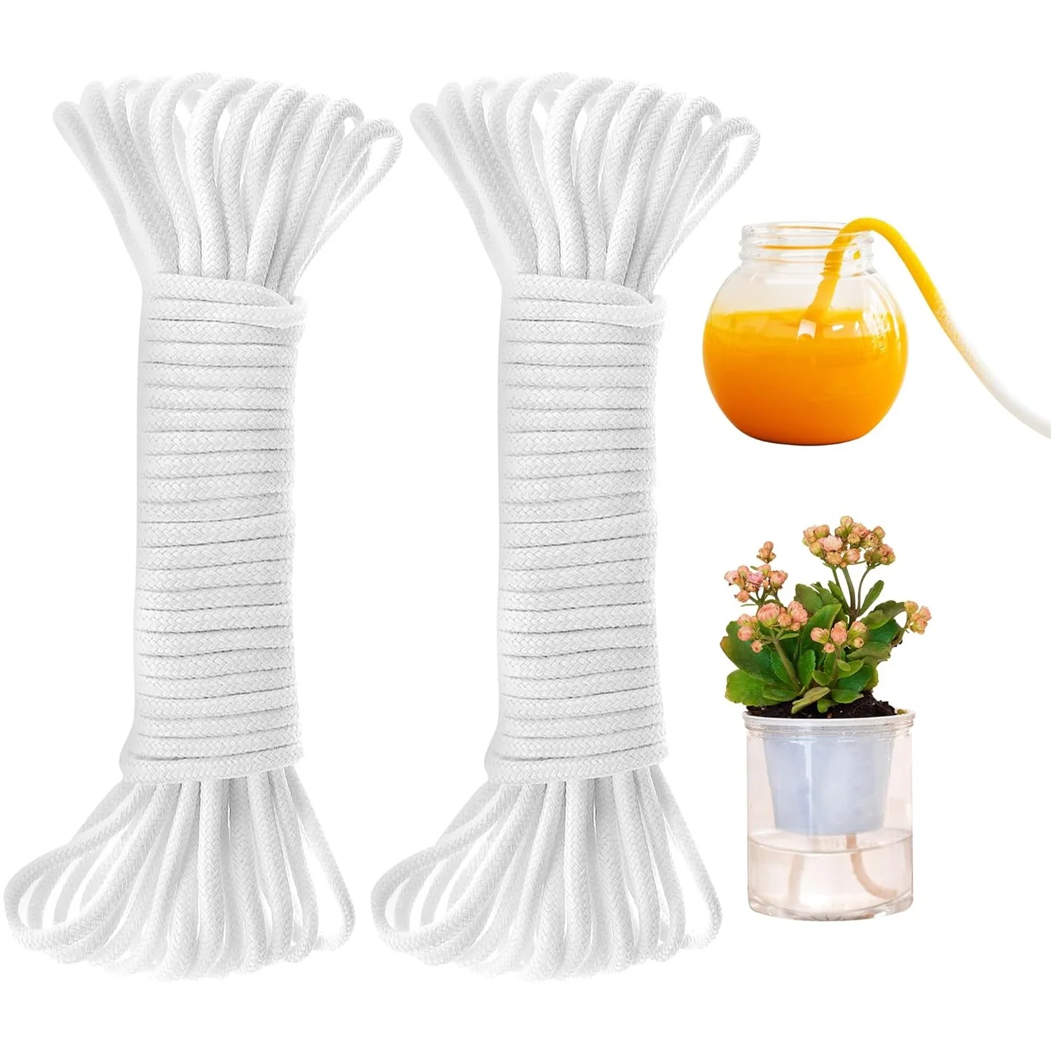 Self Watering Rope Wick Cord for Garden Vacation Potting Orchid Tomato Planter Pot DIY Automatic Device System Plant Sitter Auto