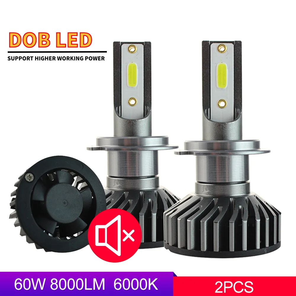 

OLLO 2PCS H4 led Light 8000lm 60W DOB chip Car LED Headlight H1 H3 H13 9004 9007 5202 LED 6000k Headlamp Fog Light Bulbs