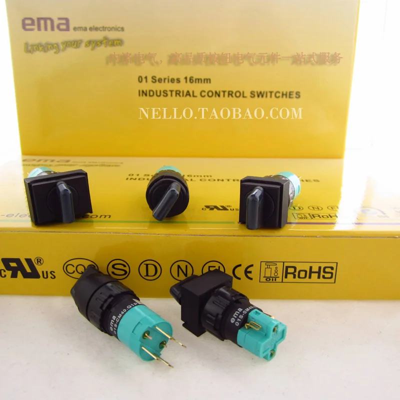 [ SA ]Imports EMA selector switch 16mm 01S-R/C/S/M (A) 40.Q/S1P self-resetting / self-locking 1a1b--10PCS/LOT